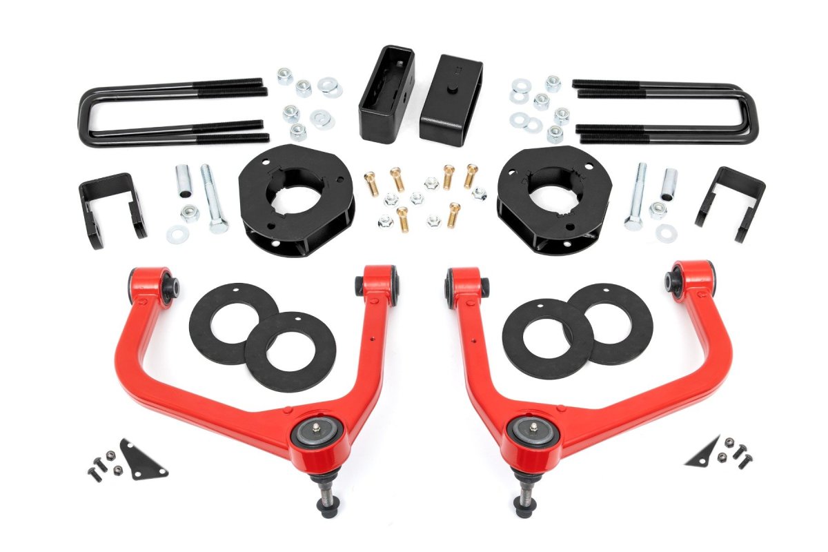 GMC Sierra 1500 Suspension Lift Kit - Front + Rear - Rough Country - 3.5 Inch Lift, Adaptive Ride Control, Upper Control Arm - '19-'24